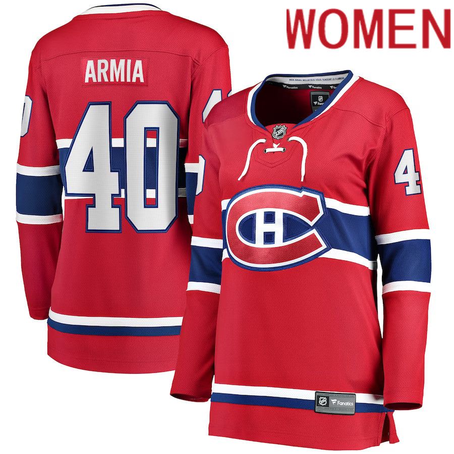 Women Montreal Canadiens 40 Joel Armia Fanatics Branded Red Home Breakaway Player NHL Jersey